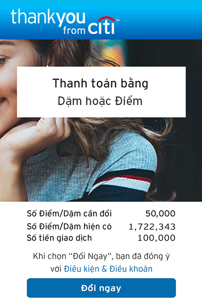 Nhấn vào đường dẫn và chọn số điểm hoặc dặm bạn muốn đổi.