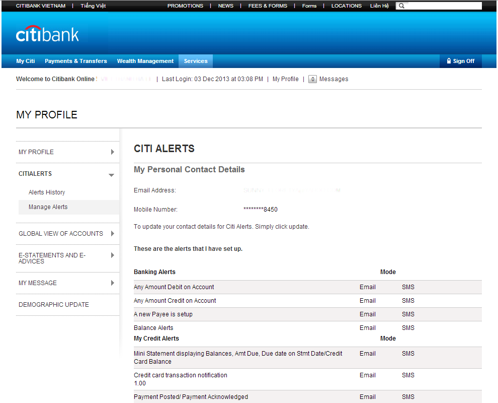 Citi Alerts