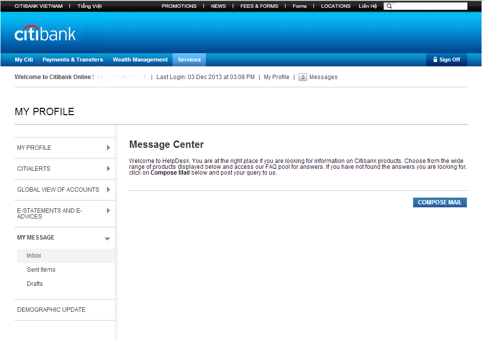 Citi Message Center