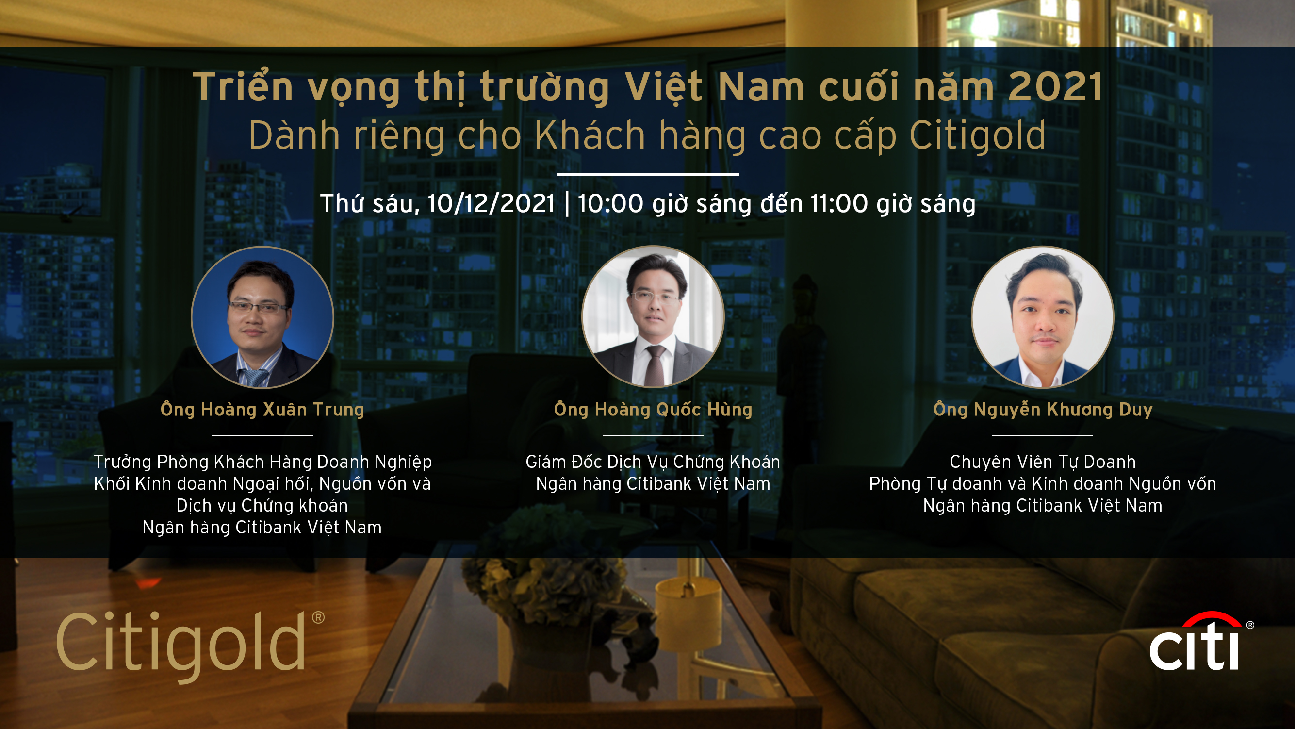 Hội thảo Triển vọng thị trường Việt Nam dành cho khách hàng Citigold tháng 12 năm 2021